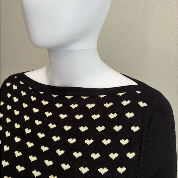 Vintage Banned Apparel Heart Sweater Womens Size Small 3/4 Bow Tie Boatneck - Picture 3 of 14